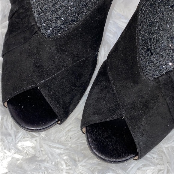 Miu Miu black open toe sequin heel bow booties 8.5(runs very small) - Picture 9 of 9